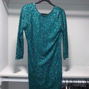 Sequins Teal Dress
